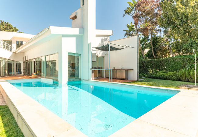 Luxury villa with large pool.